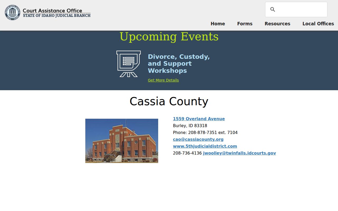 Declo criminal history and Cassia court self-help resources