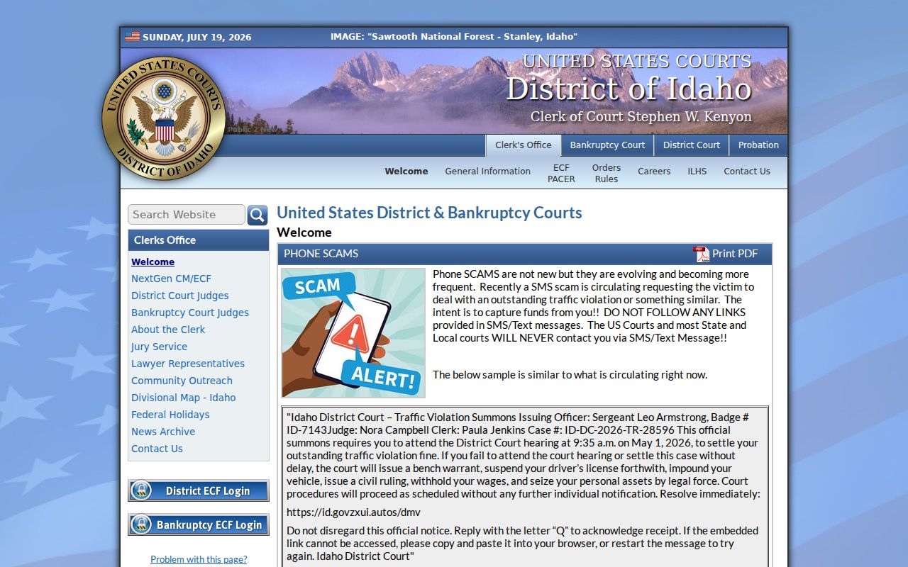Cassia County federal criminal court case source