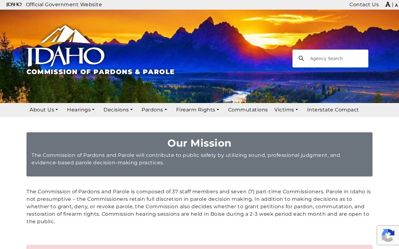 Cassia County criminal history Idaho parole authority